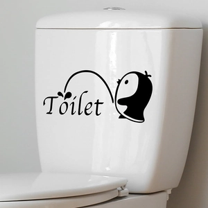 Kreativer Pinguin Cartoon Aufkleber für Toilettenspülkasten Badezimmer Deko