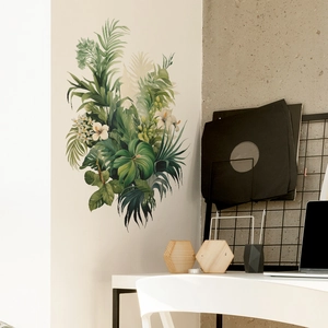 Stickers muraux plantes tropicales nordiques avec feuilles de palmier pour déco intérieure