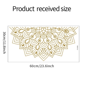 Guide des tailles pour sticker mural mandala FX-B392 montrant les dimensions 60cm x 30cm