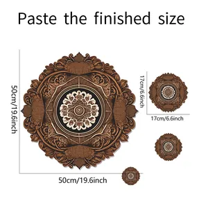 Size guide for mandala wall decals showing 19.6 inch and 6.6 inch circular dimensions