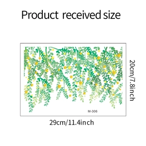 Tableau des tailles pour sticker mural M-306 motif plantes vertes mesurant 29x20cm
