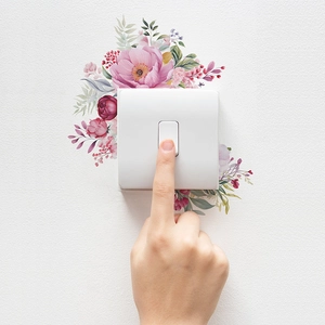 Stickers muraux de plantes tropicales et fleurs pour interrupteur et déco maison