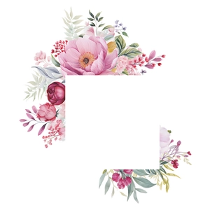 Détail d'autocollant mural floral tropical avec pivoines roses et feuilles vertes