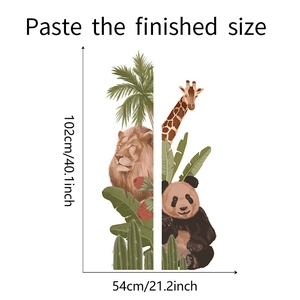 Adesivi murali animali con dimensioni finali di 102cm di altezza per camera dei bambini