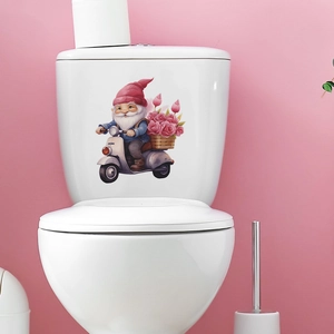 Sticker mural nain de la Saint-Valentin avec roses en PVC étanche pour salle de bain