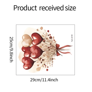 Dimensioni dettagliate dell'adesivo murale palloncino cuore acquerello 25x29 cm