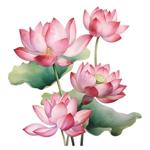 Sticker mural lotus de style chinois et feuilles pour la décoration du salon maison