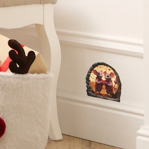 3D cartoon mice with heart wall sticker for Valentine home decoration on baseboard