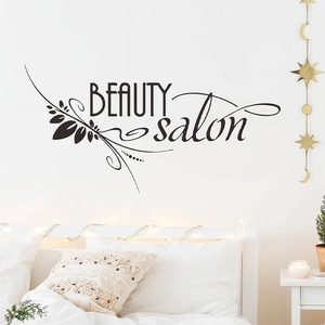 Sticker mural Beauty Salon élégant avec motifs floraux pour décoration de chambre
