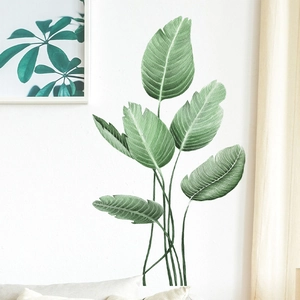 Selbstklebende Wandtattoo mit tropischen Monstera Blättern für moderne Wohnzimmer Deko