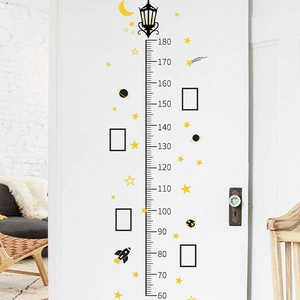 Sticker mural règle de croissance enfant fusée et étoiles de 60 à 180 cm décoratif