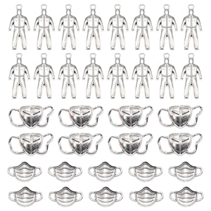 Vintage Antique Silver Zinc Alloy Mask Protective Clothing Charms For DIY Necklace Bracelet Making Pendants Jewelry Findings
