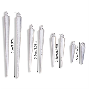 Gothic style antique silver cone pendants in four sizes for DIY jewelry making