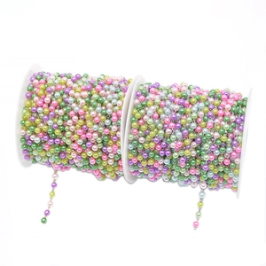 DIY Jewelry Making Colored Faux Artificial Pearl Beads Copper Clad Iron Chain For Necklace Bracelet Handicraft Material Accessory