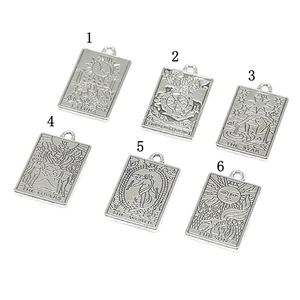 Set di 6 ciondoli vintage per carte dei tarocchi in argento per gioielli fai-da-te