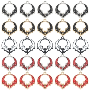 Halloween Vleermuis Hanger Emaille Gothisch Legering Charme Voor DIY Sieraden Maken Ketting Accessoires Antiek Zilver KC Goud Druppelolie Charms