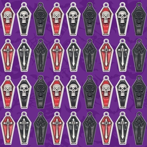 Colgantes de ataúd gótico con calavera y cruz para creación de joyas de Halloween