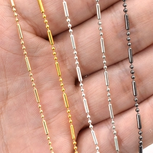 1.5mm bamboo-style metal chains in gold, rose gold, silver and black for DIY jewelry making