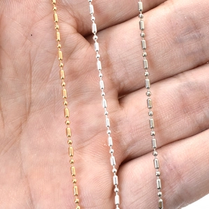 Cadenas de metal estilo bambú de 1,5 mm en oro, plata y platino para joyería creativa