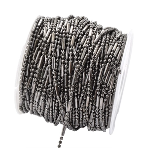Close-up of 1.5mm gunmetal ball and bar chain on a spool for DIY jewelry making