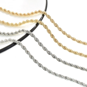 DIY Jewelry Making Material 3.0mm Iron Vacuum Electroplated Twisted Rope Chain For Necklace Bracelet Accessory Gold Silver