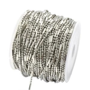 Silver 1.5mm bamboo style link chain roll for DIY hair jewelry and tassel accessories