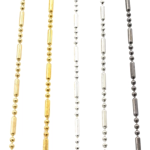 5 colors of 1.5mm ball and bar metal chains for DIY jewelry making and hair accessories