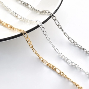 Chaîne à Maillons Figaro en Fer Pour la Fabrication de Bijoux DIY Colliers Bracelets Accessoires Chaîne en Métal Galvanisée