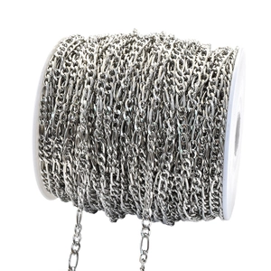 Rouleau de chaîne Figaro argentée pour la création de colliers et bracelets DIY
