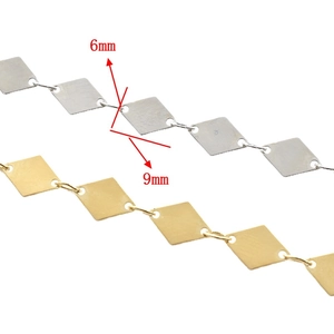 Catena con maglie a rombo da 6mm in oro e argento per accessori gioielli fai-da-te