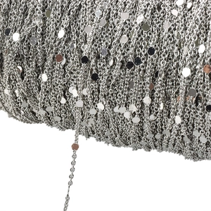 Chaîne à paillettes en métal argenté sur bobine pour bijoux DIY et travaux manuels
