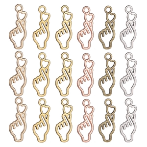 Vintage Legierung Finger Herz Geste Charms Hohl Herz Hand Geste Anhänger Für DIY Schmuck Herstellung Halskette Armband Zubehör