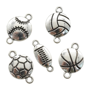 Lot de 5 breloques de sport en alliage de zinc pour la création de bijoux DIY personnalisés