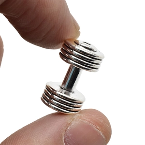 Miniature silver barbell dumbbell pendant charm for DIY jewelry and necklaces