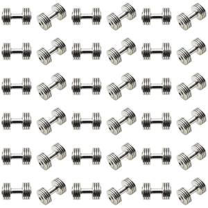 Antique Silver Dumbbell Pendant Zinc Alloy Mini Fitness Equipment Charm For DIY Necklace Bracelet Earrings Jewelry Making Findings