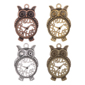 Vintage Steampunk Eule Anhänger DIY Uhr Hohl Tier Charme Legierung Schmuckherstellung Zubehör Antik Bronze Silber Gold