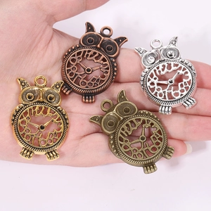 Vintage Steampunk Eulen-Anhänger in Gold, Silber und Bronze für DIY-Schmuckherstellung