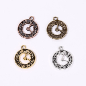 DIY clock gear alloy pendants in four metallic colors for punk style jewelry making