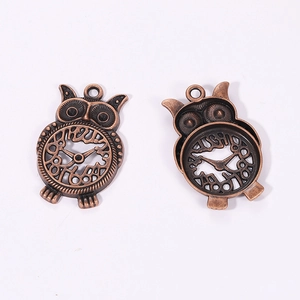 Retro Steampunk Eulen-Anhänger mit Zifferblatt-Design aus antiker Bronzelegierung