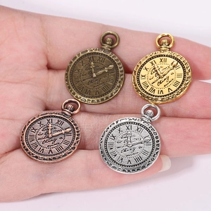 Vintage steampunk μενταγιόν ρολόι σε μπρούτζο και χρυσό για DIY κατασκευή κολιέ
