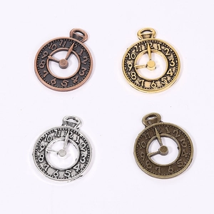 Antique style clock gear alloy charms in four metallic colors for DIY jewelry making