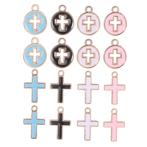 Alloy Enamel Cross Charms Gold Plated Pendants For DIY Necklace Bracelet Keychain Jewelry Making Accessories Jewelry Finding
