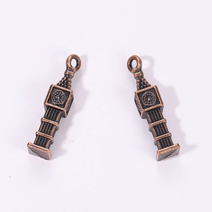Vintage bronze alloy Big Ben clock tower charms for DIY punk style necklace pendants