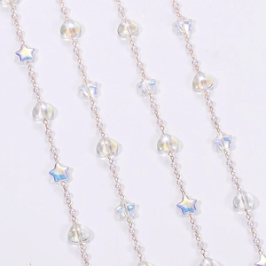 DIY Jewelry Making Chain KC Gold Plated Artificial Pearl Iridescent Heart Star Charms For Necklace Bracelet Handmade Accessory Materials