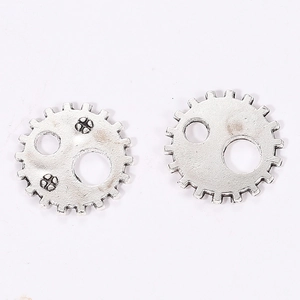 Retro steampunk 12mm silver gear charms for DIY jewelry and robot decoration