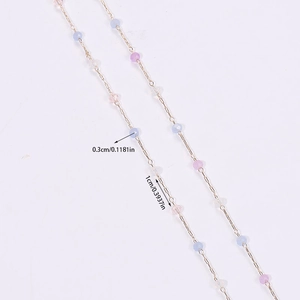 DIY Goldkette mit 0,3cm bunten Kristallen für Schmuckherstellung und Accessoires