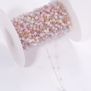 DIY Mehrfarbige Strass Perlenkette Galvanisierte Metallkette Für Schmuckherstellung Antike Exotische Kleidung Zubehör Sternenhimmel Perlenkette