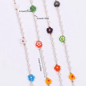Bunte Kunstharz-Blumen- und Perlenkette für DIY-Halsketten und Armbänder