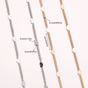 DIY copper heart link chains in gold and silver finish for jewelry making