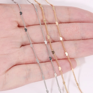 Delicate heart-shaped link chains in gold, rose gold, and silver for DIY jewelry making